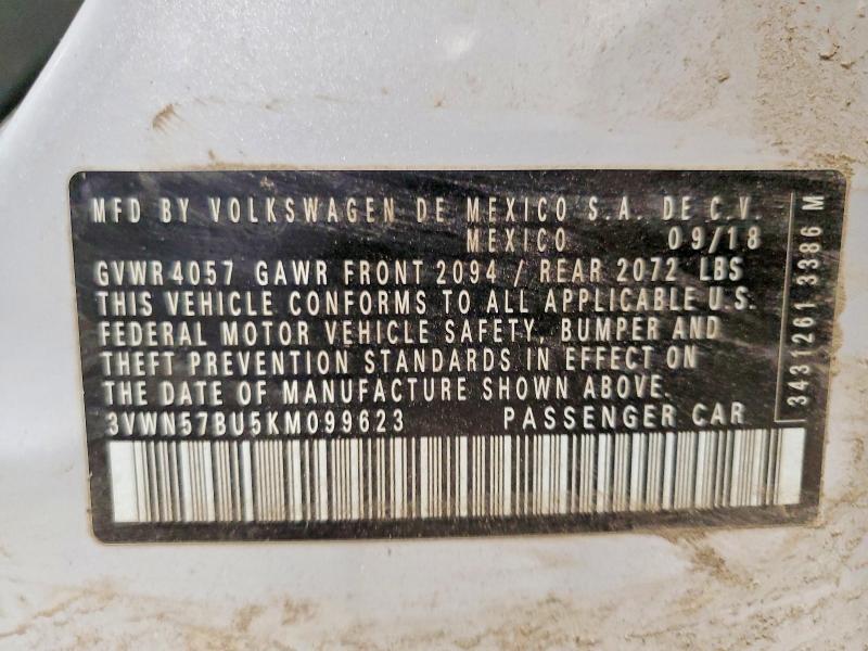 Aukcja sprzedaży 2019 Volkswagen Jetta, vin: 3VWN57BU5KM099623, numer aukcji: 47171426