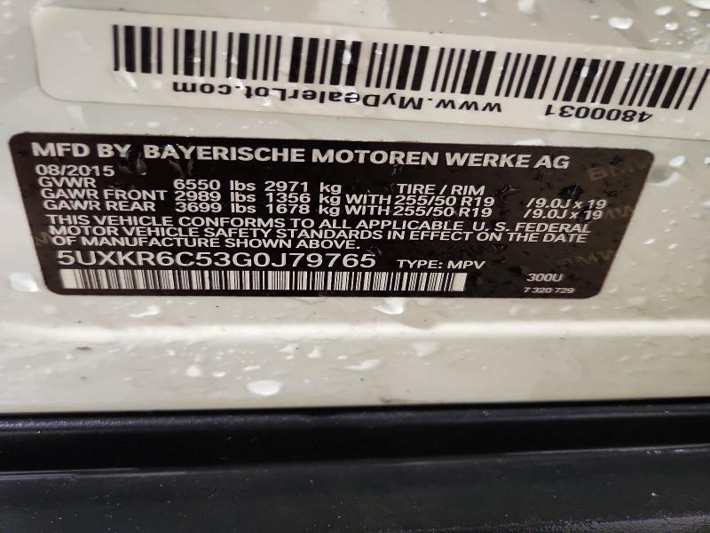 2016 Bmw X5 მანქანა იყიდება აუქციონზე, vin: 5UXKR6C53G0J79765, აუქციონის ნომერი: 46089796