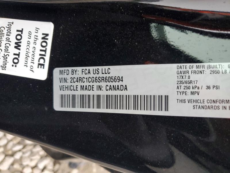 2025 Chrysler Voyager მანქანა იყიდება აუქციონზე, vin: 2C4RC1CG6SR605694, აუქციონის ნომერი: 79496375