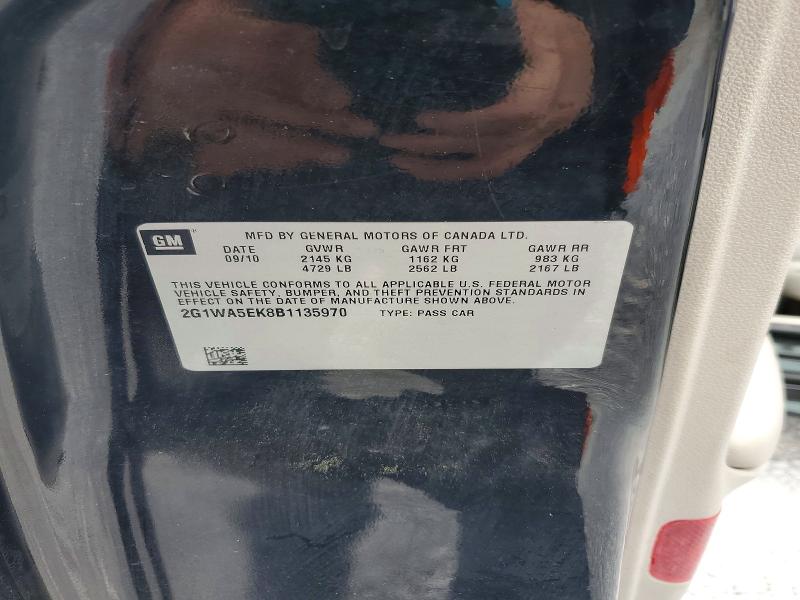 2011 Chevrolet Impala მანქანა იყიდება აუქციონზე, vin: 2G1WA5EK8B1135970, აუქციონის ნომერი: 47861796