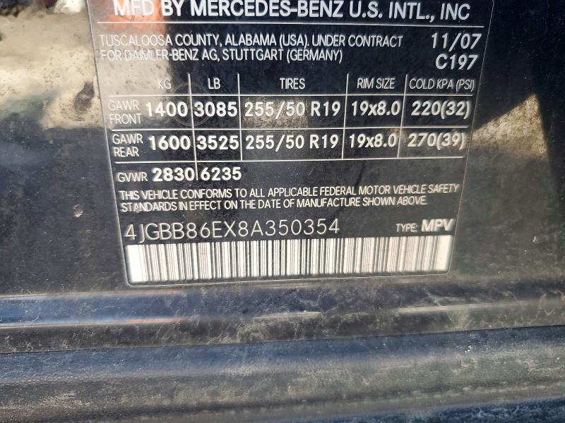 Продажа на аукционе авто 2008 Mercedes-benz Ml, vin: 4JGBB86EX8A350354, номер лота: 45604526