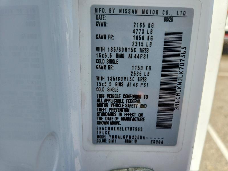 Aukcja sprzedaży 2020 Nissan Nv200, vin: 3N6CM0KN3LK707565, numer aukcji: 42056326