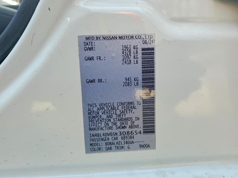 47572586 :رقم المزاد ، 1N4BL4DV6SN308654 vin ، 2025 Nissan Altima مزاد بيع
