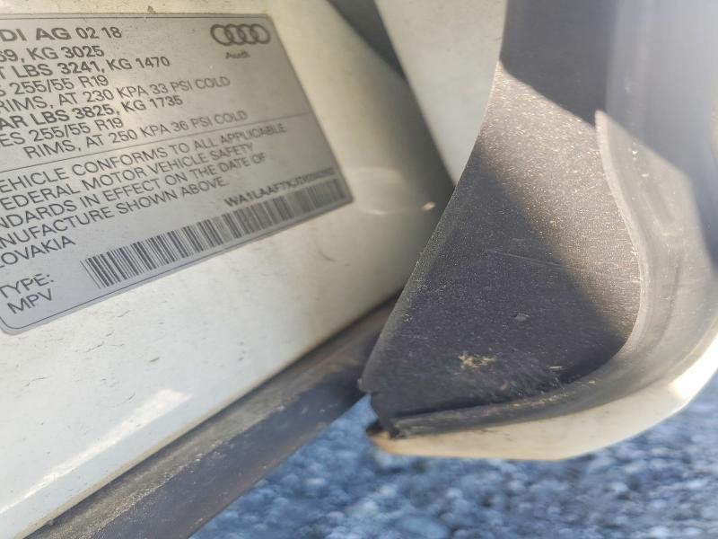 2018 Audi Q7 მანქანა იყიდება აუქციონზე, vin: WA1LAAF7XJD034262, აუქციონის ნომერი: 45669546