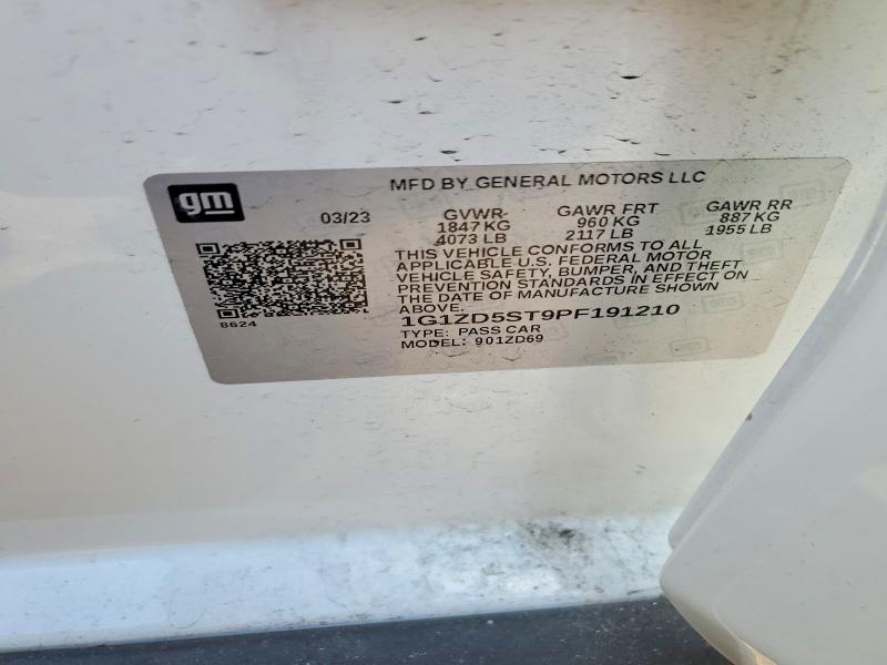Auction sale of the 2023 Chevrolet Malibu, vin: 1G1ZD5ST9PF191210, lot number: 47813386