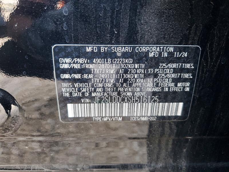Aukcja sprzedaży 2025 Subaru Forester, vin: JF2SLDDCXSH516125, numer aukcji: 79946765