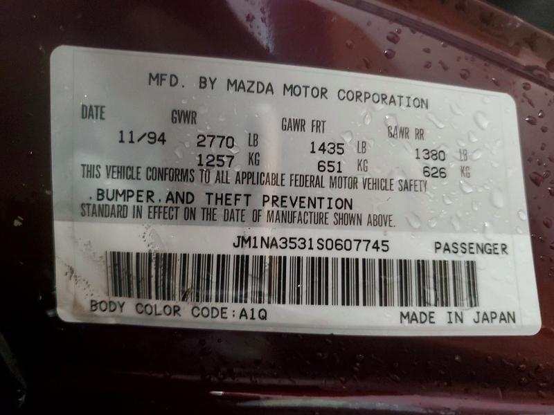 45593696 :رقم المزاد ، JM1NA3531S0607745 vin ، 1995 Mazda Mx-5 Miata مزاد بيع