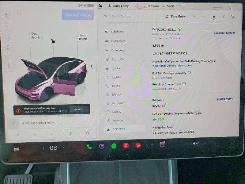 Продаж на аукціоні авто 2026 Tesla Model Y, vin: 7SAYGDEE3TF459929, номер лоту: 78779975