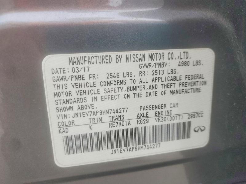 Продажа на аукционе авто 2017 Infiniti Q50, vin: JN1EV7AP9HM744277, номер лота: 47001856