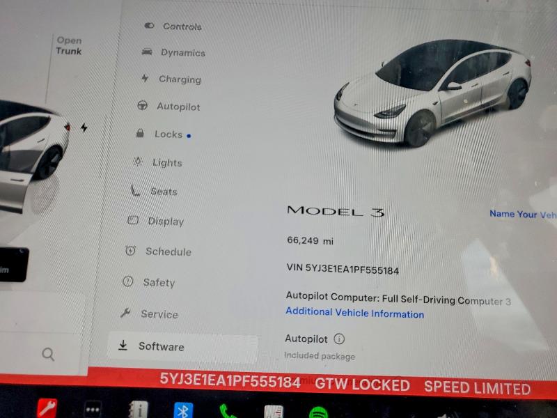 2023 Tesla Model 3 მანქანა იყიდება აუქციონზე, vin: 5YJ3E1EA1PF555184, აუქციონის ნომერი: 46669266