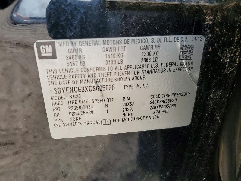 Продаж на аукціоні авто 2012 Cadillac Srx, vin: 3GYFNCE3XCS605036, номер лоту: 79204165