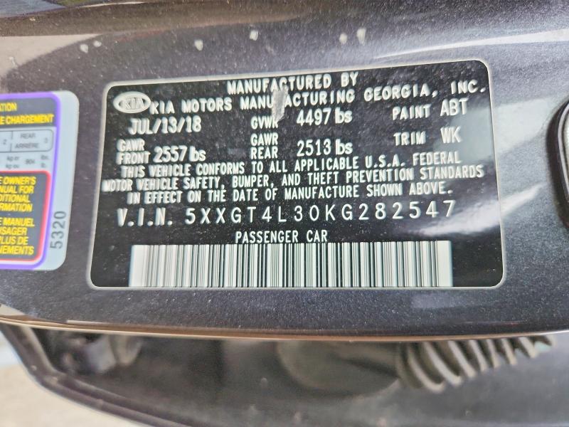 Aukcja sprzedaży 2019 Kia Optima, vin: 5XXGT4L30KG282547, numer aukcji: 47589616
