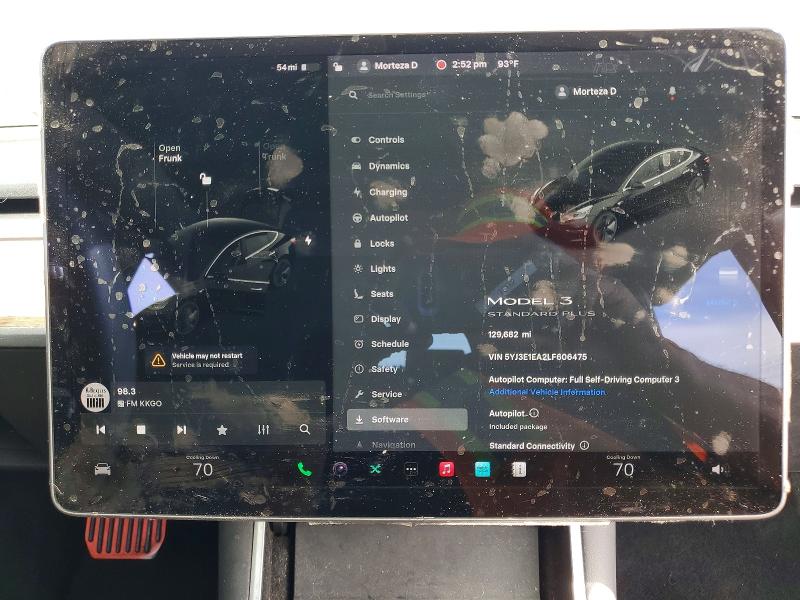 47786486 :رقم المزاد ، 5YJ3E1EA2LF606475 vin ، 2020 Tesla Model 3 مزاد بيع