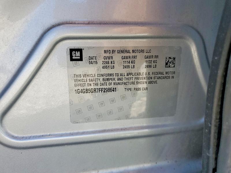 2015 Buick Lacrosse მანქანა იყიდება აუქციონზე, vin: 1G4GB5GR7FF298641, აუქციონის ნომერი: 45527986