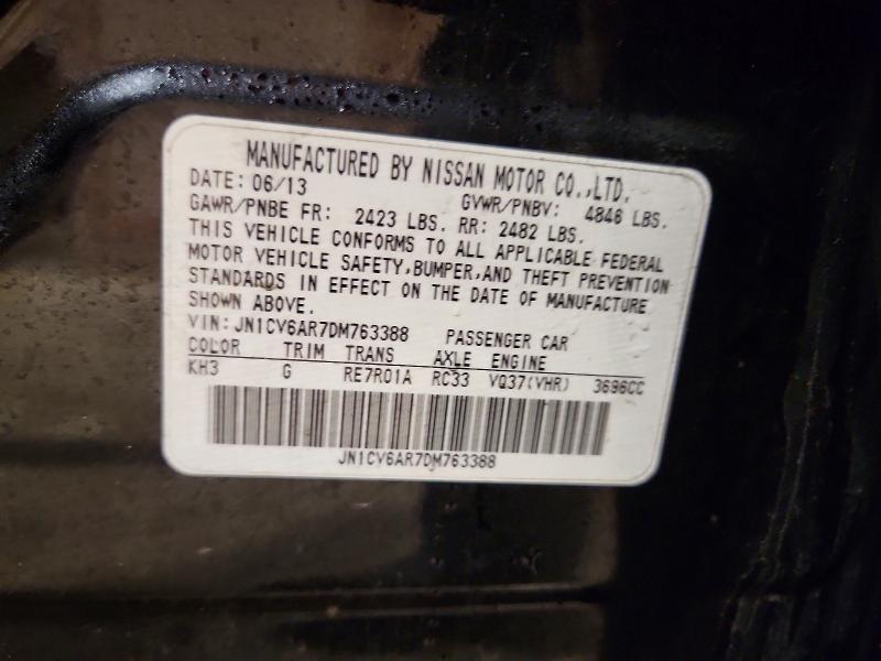 Aukcja sprzedaży 2013 Infiniti G37 Sedan, vin: JN1CV6AR7DM763388, numer aukcji: 79974325