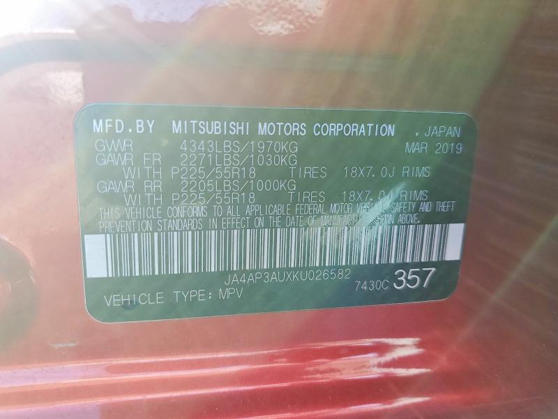 Продаж на аукціоні авто 2019 Mitsubishi Outlander Sport, vin: JA4AP3AUXKU026582, номер лоту: 46875166
