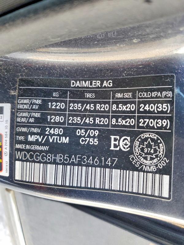 2010 Mercedes Benz Glk მანქანა იყიდება აუქციონზე, vin: WDCGG8HB5AF346147, აუქციონის ნომერი: 46127606