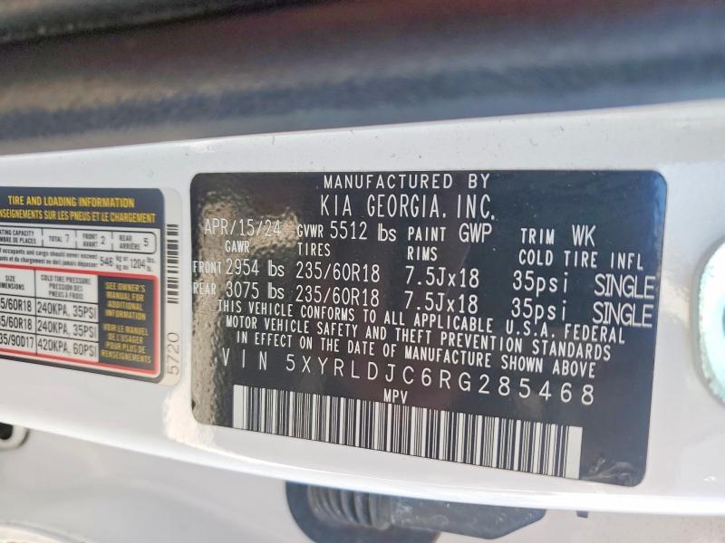 Продаж на аукціоні авто 2024 Kia Sorento, vin: 5XYRLDJC6RG285468, номер лоту: 48203506