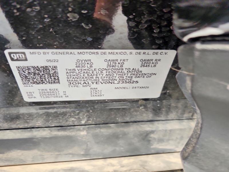 47178066 :رقم المزاد ، 3GKALYEV0NL235625 vin ، 2022 Gmc Terrain مزاد بيع