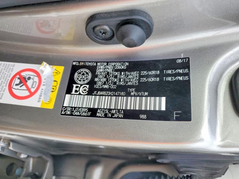 Aukcja sprzedaży 2017 Lexus Nx 200t, vin: JTJBARBZ0H2147180, numer aukcji: 79352795