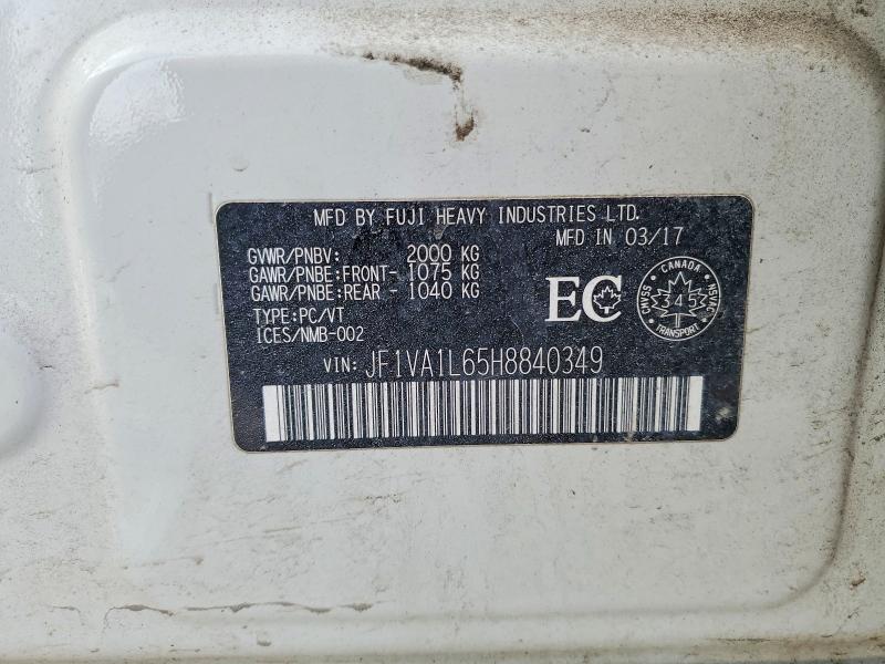 Aukcja sprzedaży 2017 Subaru Wrx, vin: JF1VA1L65H8840349, numer aukcji: 47542216