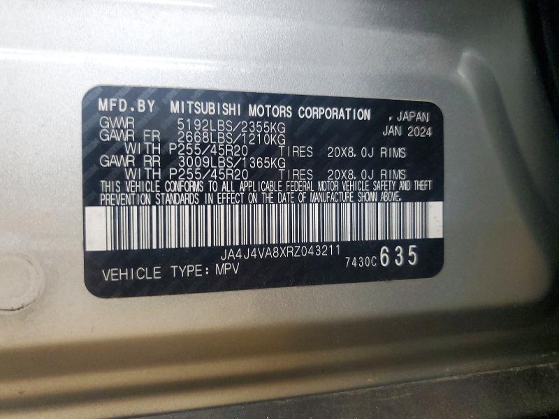 Продаж на аукціоні авто 2024 Mitsubishi Outlander, vin: JA4J4VA8XRZ043211, номер лоту: 79974055