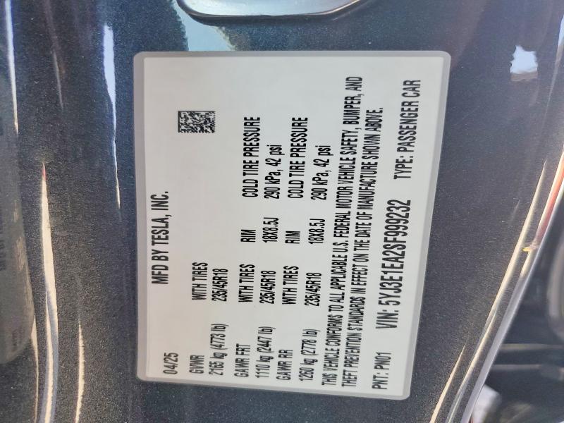 Продажа на аукционе авто 2025 Tesla Model 3, vin: 5YJ3E1EA2SF999232, номер лота: 47173456