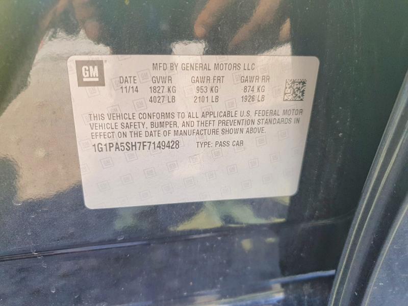 Aukcja sprzedaży 2015 Chevrolet Cruze, vin: 1G1PA5SH7F7149428, numer aukcji: 46901126