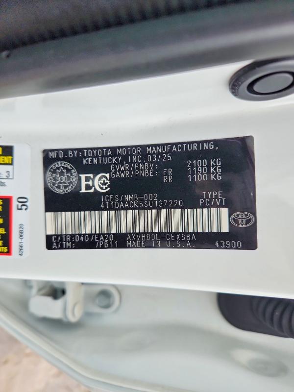 Продажа на аукционе авто 2025 Toyota Camry, vin: 4T1DAACK5SU137220, номер лота: 45816086