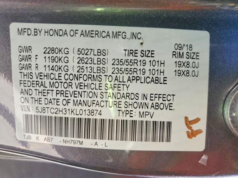 Продаж на аукціоні авто 2019 Acura Rdx, vin: 5J8TC2H31KL013874, номер лоту: 47963926