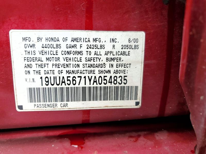 Продажа на аукционе авто 2000 Acura 3.2tl, vin: 19UUA5671YA054835, номер лота: 46368676