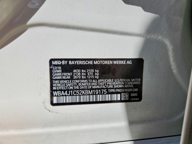 Aukcja sprzedaży 2019 Bmw 430i, vin: WBA4J1C52KBM19175, numer aukcji: 46391086