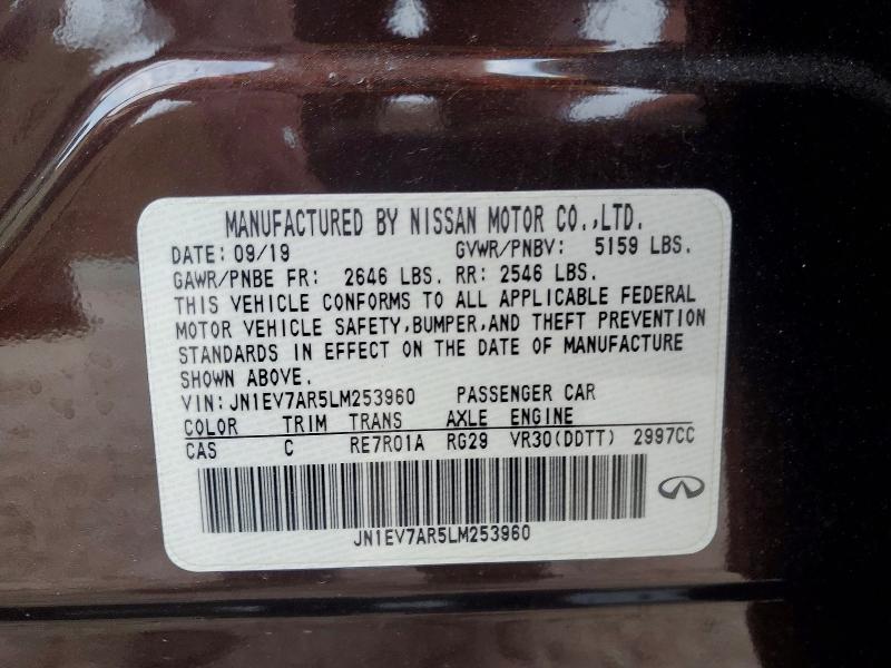 Продаж на аукціоні авто 2020 Infiniti Q50, vin: JN1EV7AR5LM253960, номер лоту: 46773626
