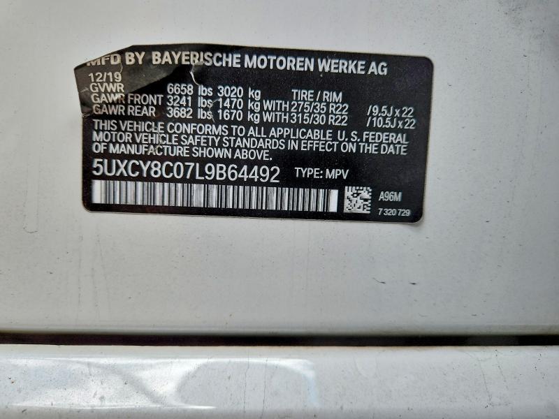 Продаж на аукціоні авто 2020 Bmw X6, vin: 5UXCY8C07L9B64492, номер лоту: 47040496