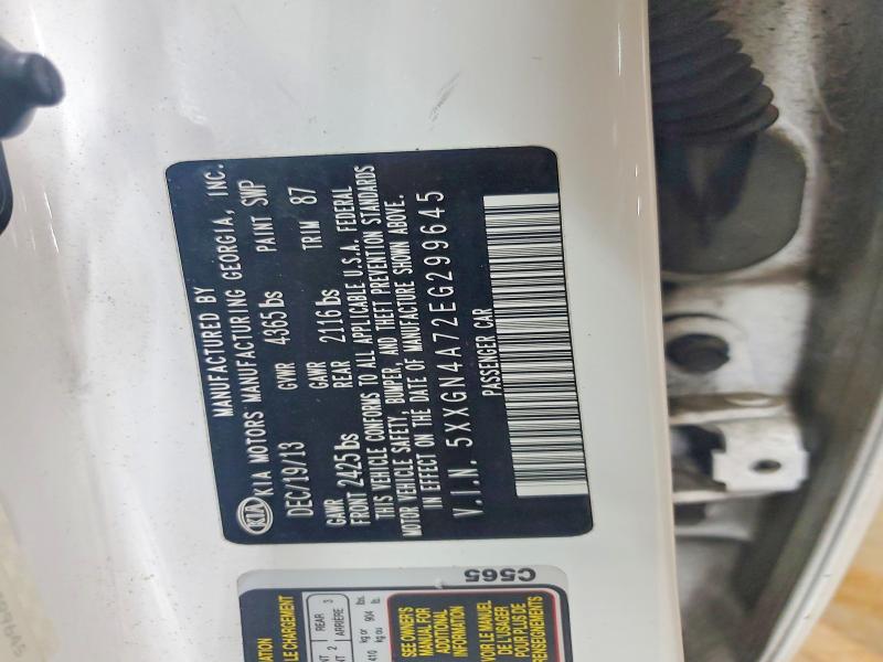 2014 Kia Optima მანქანა იყიდება აუქციონზე, vin: 5XXGN4A72EG299645, აუქციონის ნომერი: 46468816