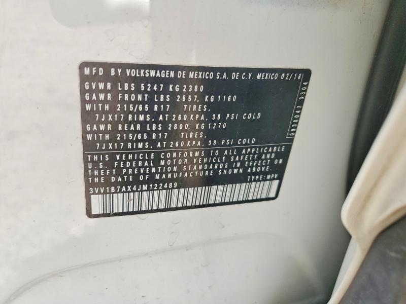 Aukcja sprzedaży 2018 Volkswagen Tiguan, vin: 3VV1B7AX4JM122489, numer aukcji: 47639846