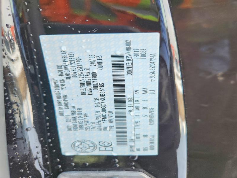 Aukcja sprzedaży 2019 Ford Escape, vin: 1FMCU0GD7KUB35185, numer aukcji: 42063736
