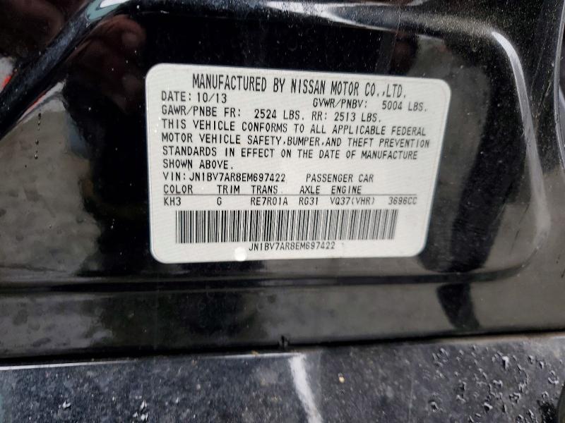 Aukcja sprzedaży 2014 Infiniti Q50, vin: JN1BV7AR8EM697422, numer aukcji: 45605386