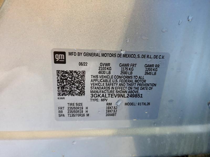 Aukcja sprzedaży 2022 Gmc Terrain, vin: 3GKALTEV9NL249851, numer aukcji: 78721795