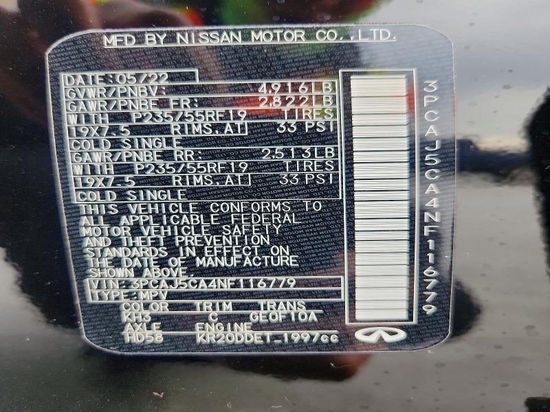 Продаж на аукціоні авто 2022 Infiniti Qx50, vin: 3PCAJ5CA4NF116779, номер лоту: 47332876