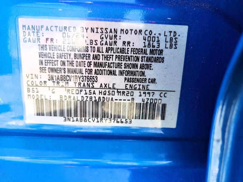 Продаж на аукціоні авто 2024 Nissan Sentra, vin: 3N1AB8CV1RY376653, номер лоту: 53726136
