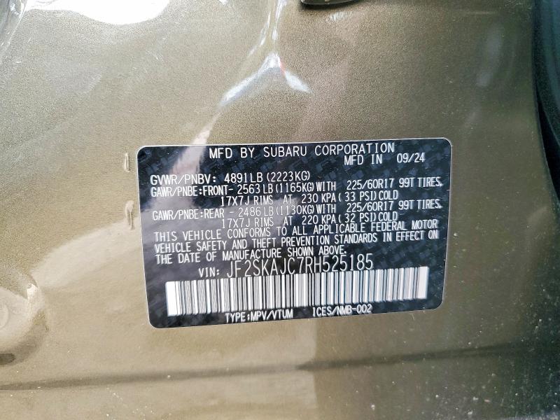 Продажа на аукционе авто 2024 Subaru Forester, vin: JF2SKAJC7RH525185, номер лота: 79808715