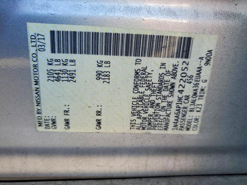 41721306 :رقم المزاد ، 1N4AA6AP1HC422052 vin ، 2017 Nissan Maxima مزاد بيع