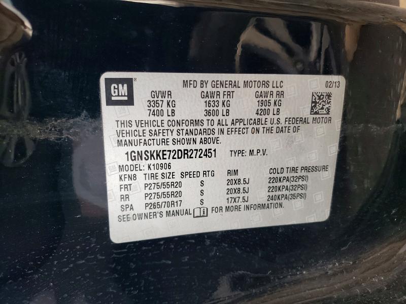 45822516 :رقم المزاد ، 1GNSKKE72DR272451 vin ، 2013 Chevrolet Suburban مزاد بيع