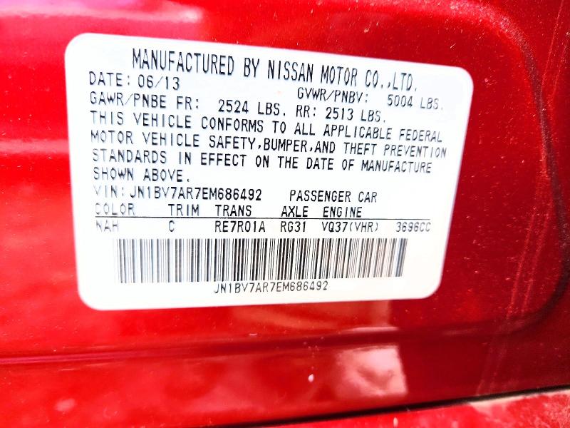 Продаж на аукціоні авто 2014 Infiniti Q50, vin: JN1BV7AR7EM686492, номер лоту: 77807765
