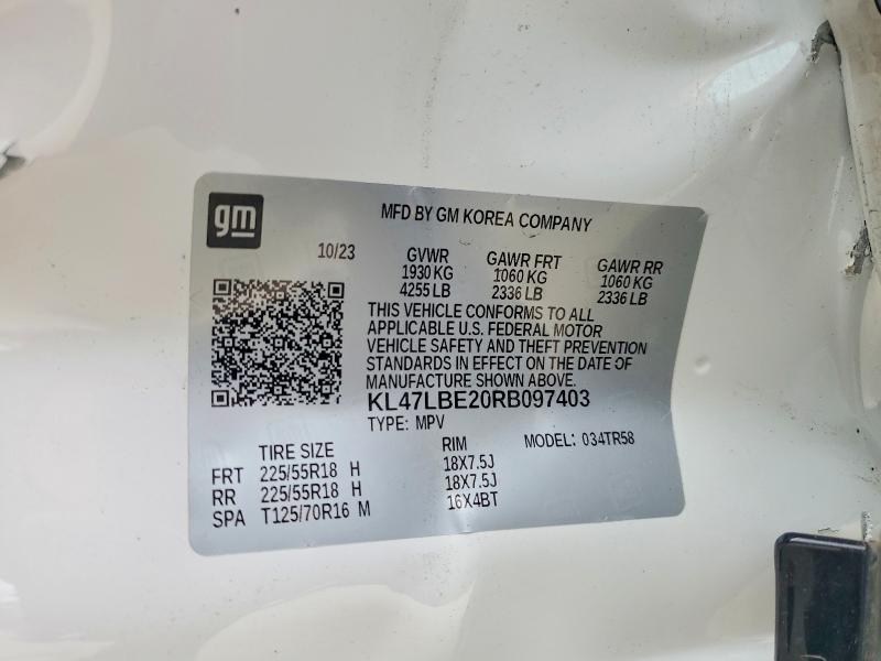 Aukcja sprzedaży 2024 Buick Envista, vin: KL47LBE20RB097403, numer aukcji: 79608635