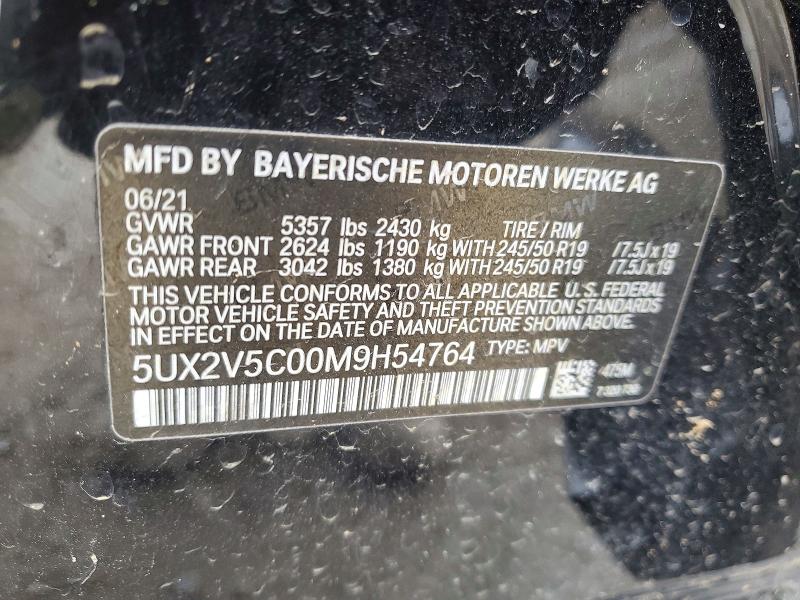 46025716 :رقم المزاد ، 5UX2V5C00M9H54764 vin ، 2021 Bmw X4 مزاد بيع