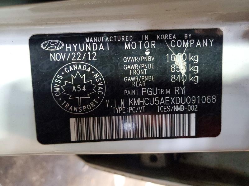Aukcja sprzedaży 2013 Hyundai Accent, vin: KMHCU5AEXDU091068, numer aukcji: 46765886