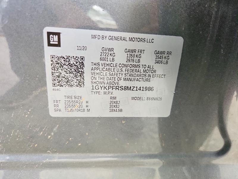 Aukcja sprzedaży 2021 Cadillac Xt6, vin: 1GYKPFRS8MZ141986, numer aukcji: 47613466