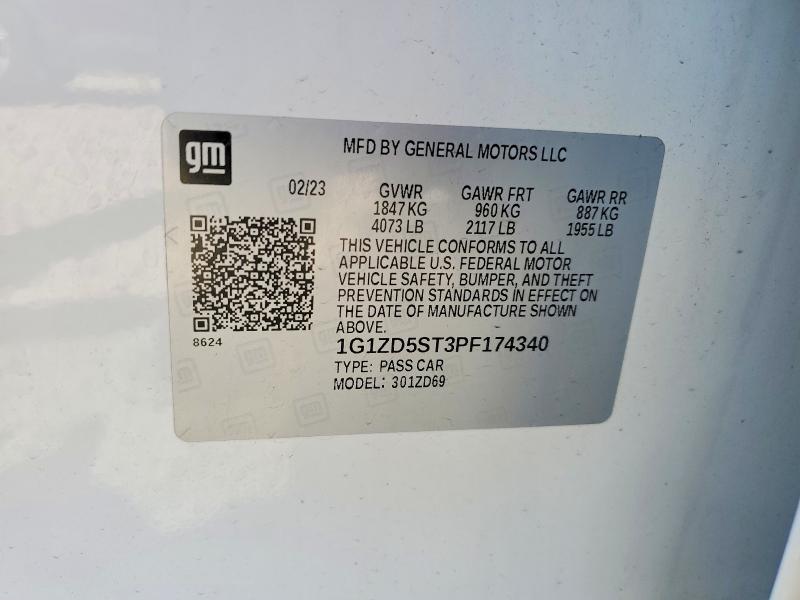 2023 Chevrolet Malibu მანქანა იყიდება აუქციონზე, vin: 1G1ZD5ST3PF174340, აუქციონის ნომერი: 46113276